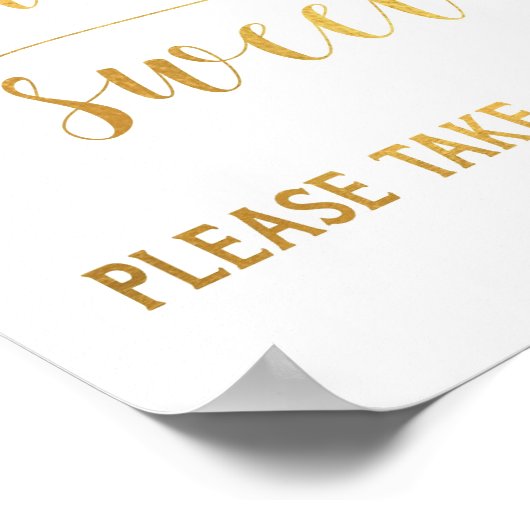 Eenvoudig Goud Liefde is Zoet Neem Alsjeblieft Een Poster (Hoek)