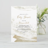 Eenvoudig goud minimalistisch Baby shower Kaart (Staand voorkant)