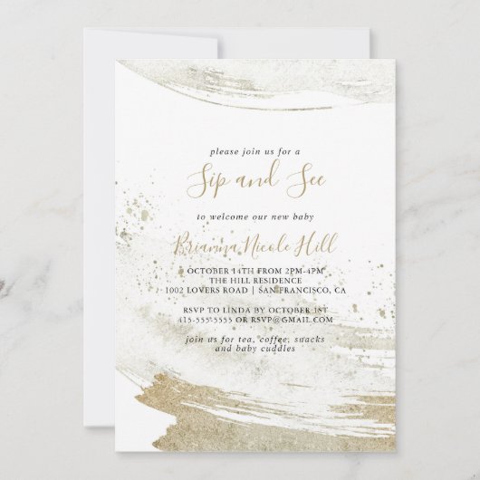 Eenvoudig goud minimalistisch slok en zie kaart (Voorkant)