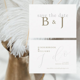 Eenvoudig goud monogram Ik sla de datum op Save The Date