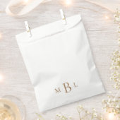 Eenvoudig Goud Monogram Wit Elegant Favor Bag Bedankzakje (Geknipt)