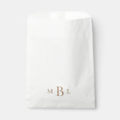 Eenvoudig Goud Monogram Wit Elegant Favor Bag Bedankzakje (Voorkant)