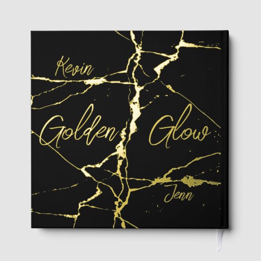 Eenvoudig goud op zwart 50ste bruiloft Jubileum | Gastenboek (Achterkant)