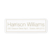 Eenvoudig Goud Rand wit Aangepast adres Etiket (Voorkant)