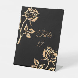Eenvoudig Goud Roos Reclamebord Met Voetstuk
