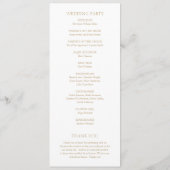 Eenvoudig goud vet moderne bruiloft programma (Achterkant)