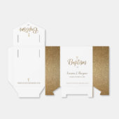 Eenvoudig goud wit doopkruis dank u bedankdoosjes (Uitgevouwen)