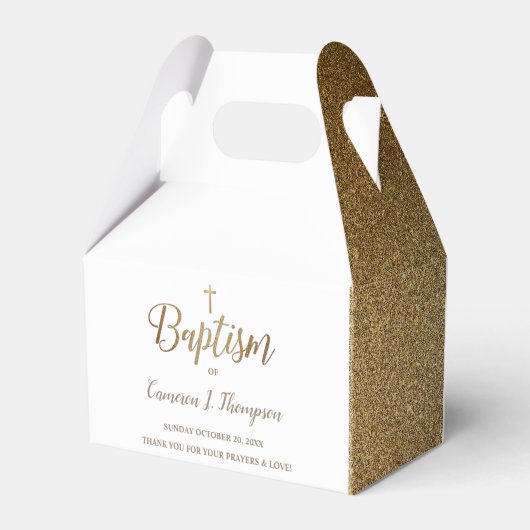 Eenvoudig goud wit doopkruis dank u voor Bo Bedankdoosjes (Achterkant)