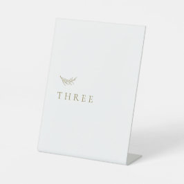 Eenvoudig Goud Wit Elegant Trouwtafel Nummer Reclamebord Met Voetstuk