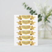 Eenvoudig Goud Zijde Lint Banner Trouwplaats Kaart (Staand voorkant)