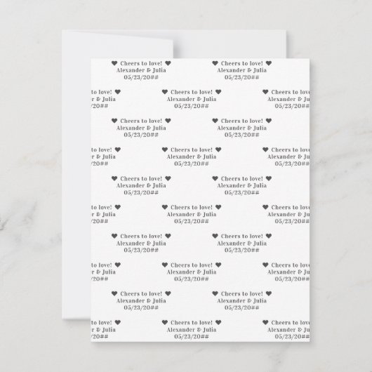 Eenvoudig Goud Zijde Lint Banner Trouwplaats Kaart (Achterkant)