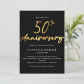 Eenvoudig gouden 50e bruiloft Jubileum Kaart (Staand voorkant)