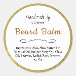Eenvoudig Gouden Baard Balm Product Label