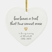 Eenvoudig gouden hart in liefdevolle herinnering keramisch ornament (Voorkant)