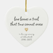 Eenvoudig gouden hart in liefdevolle herinnering keramisch ornament (Achterkant)