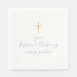 Eenvoudig gouden kruis doop christening stoffig bl servet