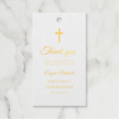 Eenvoudig Gouden Kruis Eerste Communie Cadeaulabels (Voorkant)