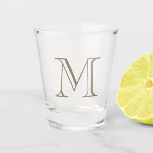 Eenvoudig gouden monogram shot glas