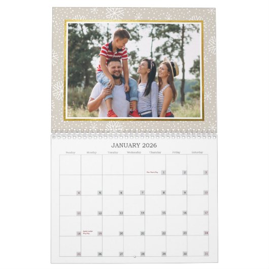 Eenvoudig Gouden Script Vrolijk Kerstfeest 2 Fotoc Kalender (Jan 2026)