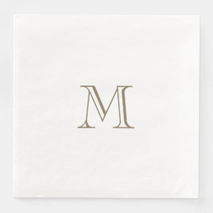 Eenvoudig goudmonogram papieren servet