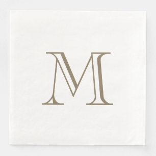 Eenvoudig goudmonogram papieren servet