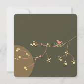 Eenvoudig grafisch Baby shower voor vogelfamilie n Kaart (Achterkant)