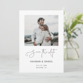Eenvoudig grafisch minimalistisch modern script fo save the date (Staand voorkant)