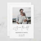 Eenvoudig grafisch minimalistisch modern script fo save the date (Voorkant / Achterkant)