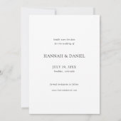Eenvoudig grafisch minimalistisch modern script fo save the date (Achterkant)