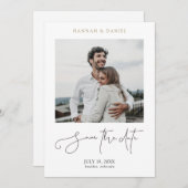 Eenvoudig grafisch minimalistisch modern script fo save the date (Voorkant / Achterkant)