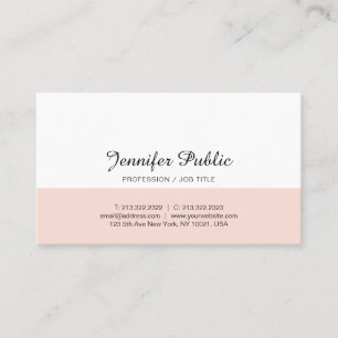 Eenvoudig grafisch ontwerp Blush Pink White Trendy Visitekaartje