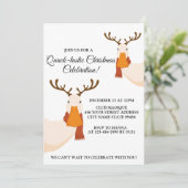 Eenvoudig Grappig Kerst Schattige Eend Antlers Kaart (Staand voorkant)