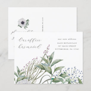 Eenvoudig Greenery Business Kantoor Moving Annouce Briefkaart