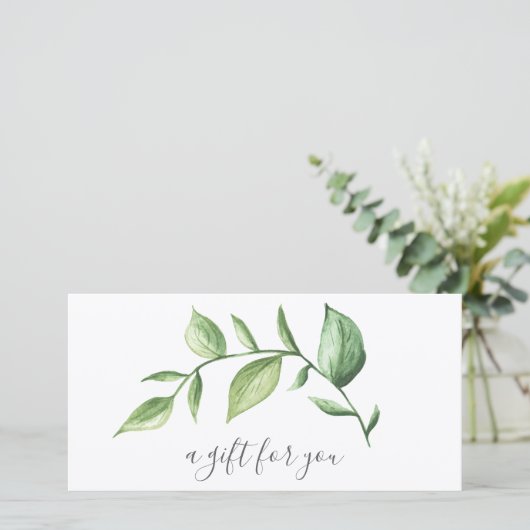 Eenvoudig Greenery Elegant Rustic Gift Certificate (Staand voorkant)
