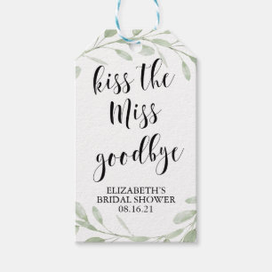 Eenvoudig Greenery Kus het Miss Vrijgezellenfeest Cadeaulabel