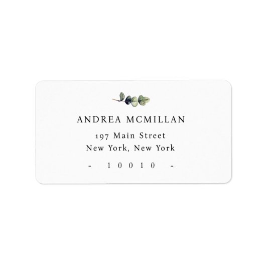 Eenvoudig Greenery Modern Return Address Label (Voorkant)