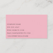 Eenvoudig grijs en roze met witte rand visitekaartje (Achterkant)