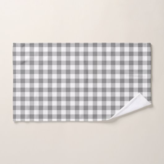 Eenvoudig grijs en wit gingham bad handdoek (Handdoek)