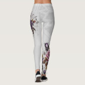 Eenvoudig grijs gotisch web Halloween feest Leggings (Achterkant)