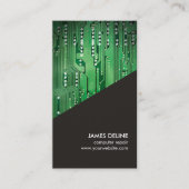 Eenvoudig grijs Groen circuit board Computer Repai Visitekaartje (Voorkant)
