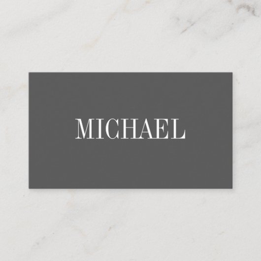 Eenvoudig grijs lettertype visitekaartje (Voorkant)