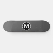 Eenvoudig grijs monogram skateboard (Horizontaal)