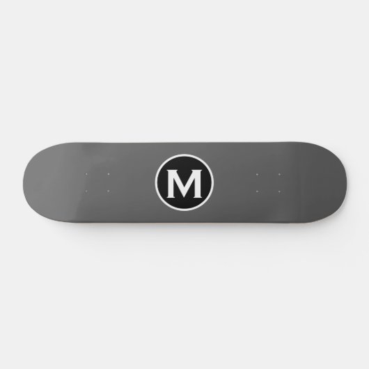 Eenvoudig grijs monogram skateboard (Horizontaal)