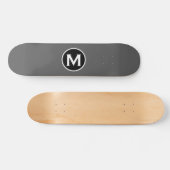 Eenvoudig grijs monogram skateboard (Horizontaal)