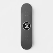 Eenvoudig grijs monogram skateboard (Voorkant)