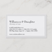 Eenvoudig grijs monogram visitekaartje (Achterkant)