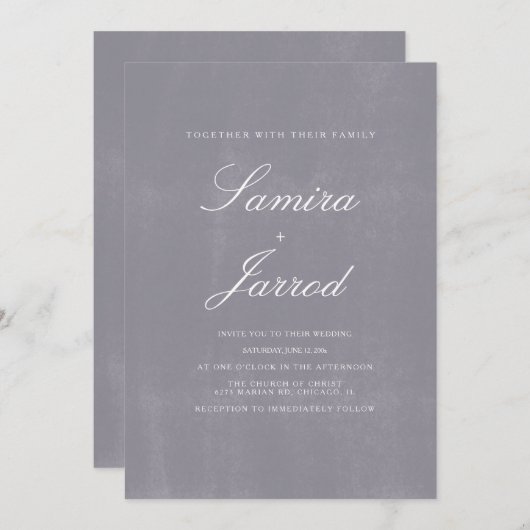 Eenvoudig grijs stonbeton, bijtend trillend kaart (Voorkant / Achterkant)