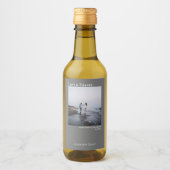 Eenvoudig grijs weddenschap en Bedankt Afbeelding  Wijn Etiket (Voorkant)