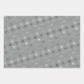 Eenvoudig grijs & zilveren polka stippen modern & inpakpapier vel (Voorkant 3)