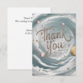 Eenvoudig grillig kosmisch hemels bedankkaart (Voorkant / Achterkant)